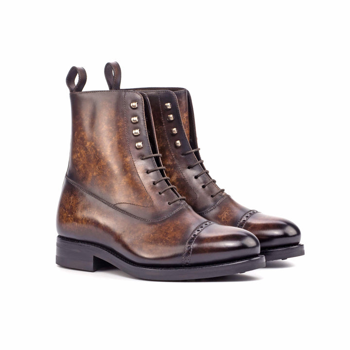 Men's Balmoral Boots Patina Goodyear Welt Brown 4592 3- MERRIMIUM