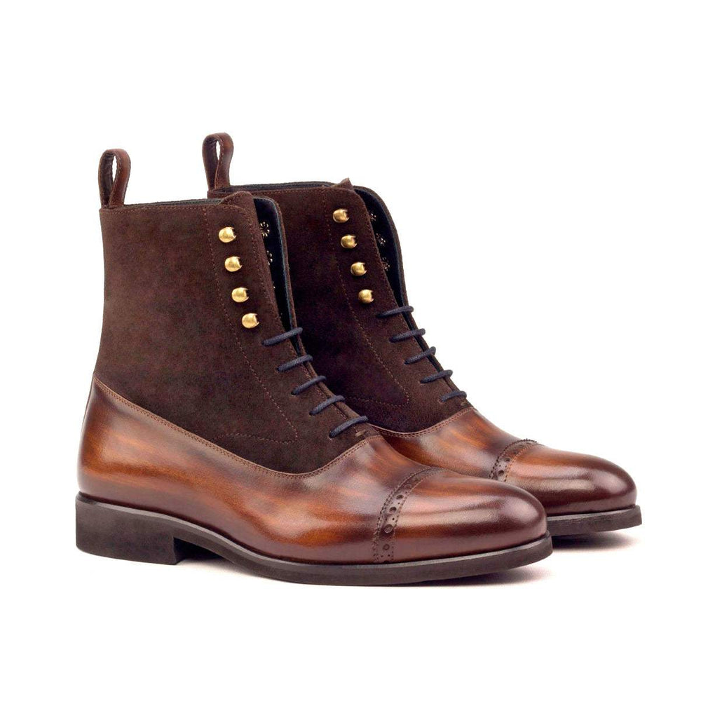 Men's Balmoral Boots Patina Leather Dark Brown 2598 2- MERRIMIUM