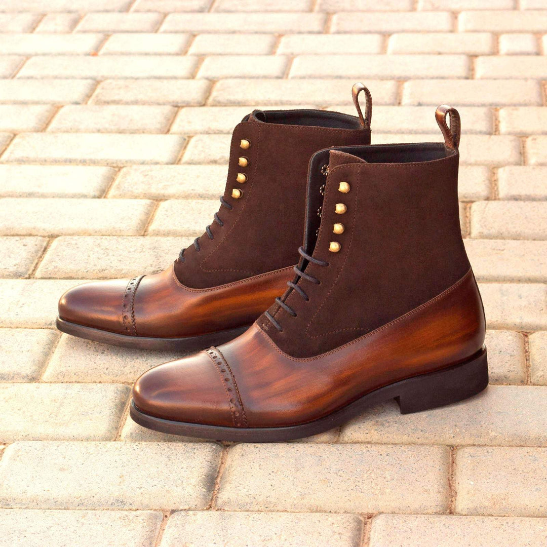 Men's Balmoral Boots Patina Leather Dark Brown 2598 1- MERRIMIUM--GID-1539-2598