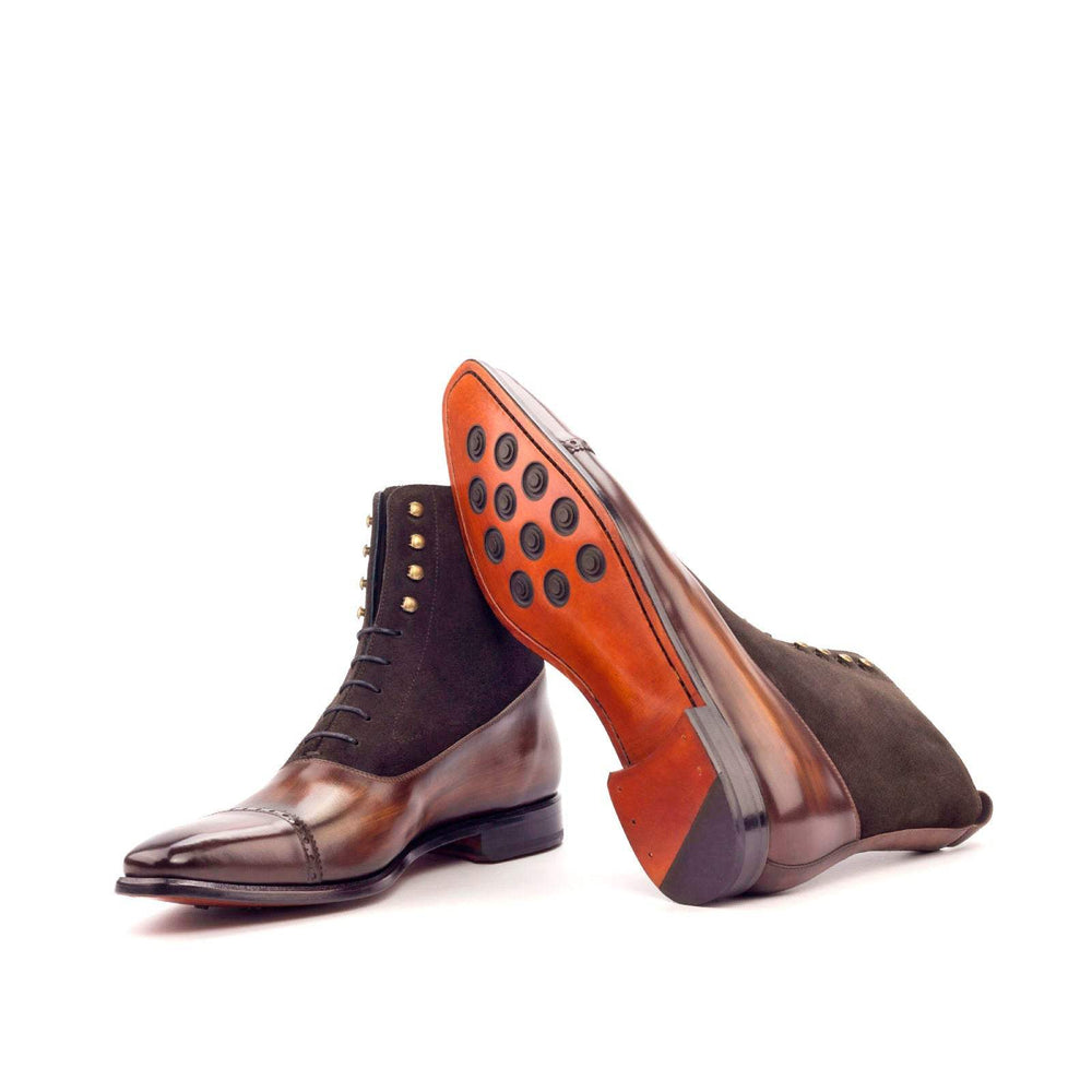 Men's Balmoral Boots Patina Leather Dark Brown 3071 2- MERRIMIUM