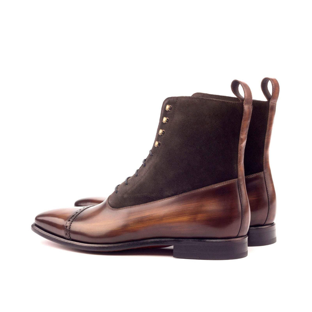 Men's Balmoral Boots Patina Leather Dark Brown 3071 4- MERRIMIUM