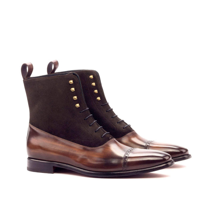 Men's Balmoral Boots Patina Leather Dark Brown 3071 3- MERRIMIUM