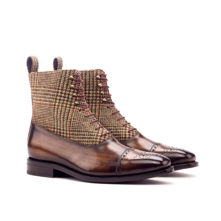 Men's Balmoral Boots Patina Leather Goodyear Welt Brown 3304 3- MERRIMIUM