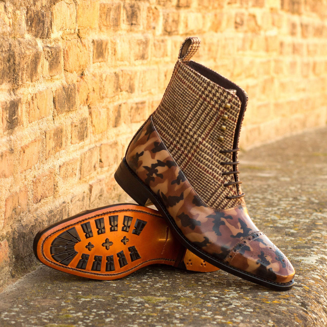 Men's Balmoral Boots Patina Leather Goodyear Welt Brown 3901 1- MERRIMIUM--GID-2519-3901