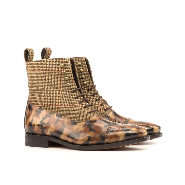 Men's Balmoral Boots Patina Leather Goodyear Welt Brown 3901 3- MERRIMIUM