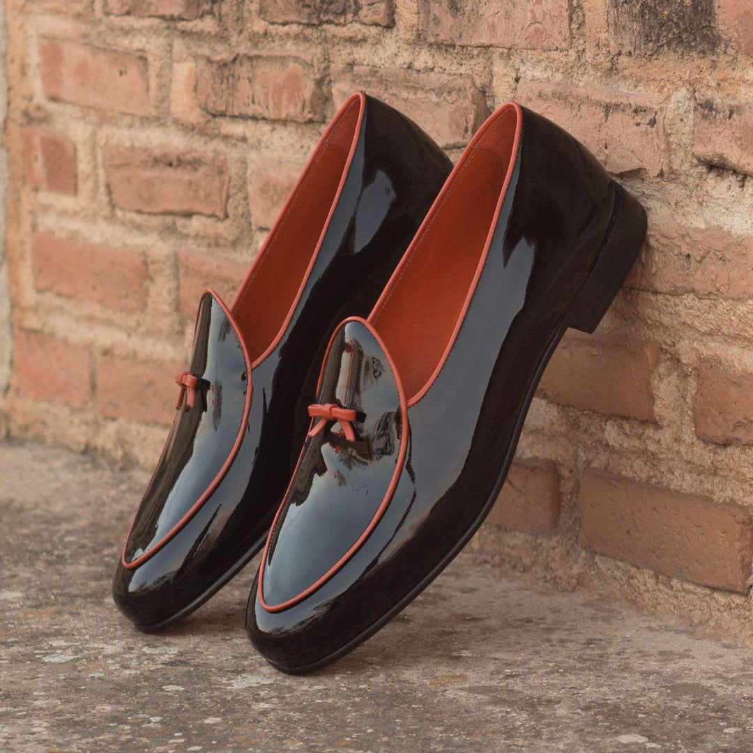 Men's Belgian Slippers Leather Black 3124 1- MERRIMIUM--GID-1384-3124