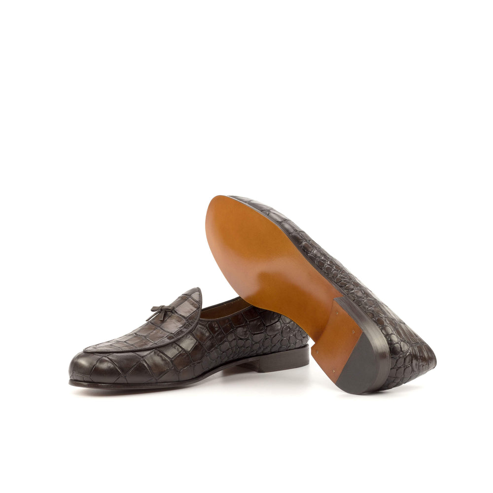 Men's Belgian Slippers Leather Brown Dark Brown 4865 2- MERRIMIUM