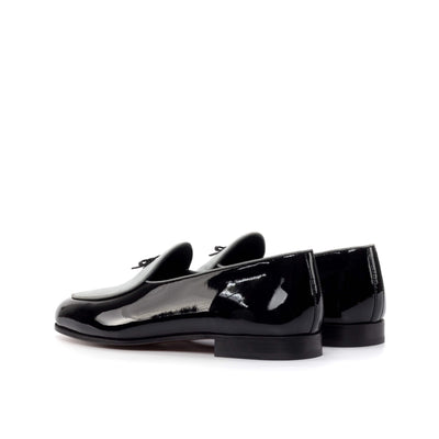 Men's Belgian Slippers Leather Grey Black 4893 3- MERRIMIUM