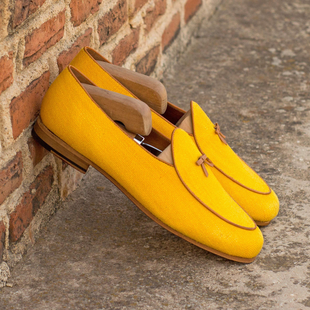Men's Belgian Slippers Leather Yellow Brown 4327 1- MERRIMIUM--GID-1384-4327