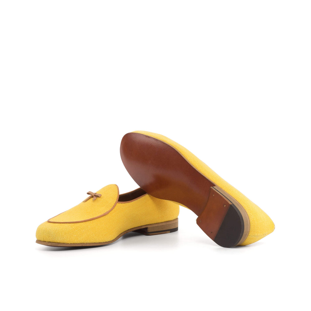 Men's Belgian Slippers Leather Yellow Brown 4327 2- MERRIMIUM