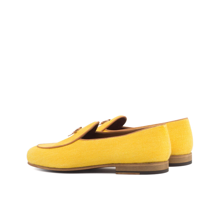 Men's Belgian Slippers Leather Yellow Brown 4327 3- MERRIMIUM