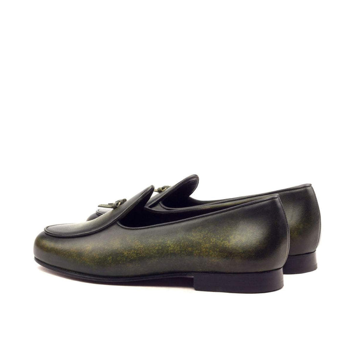 Men's Belgian Slippers Patina Leather Green 2573 3- MERRIMIUM