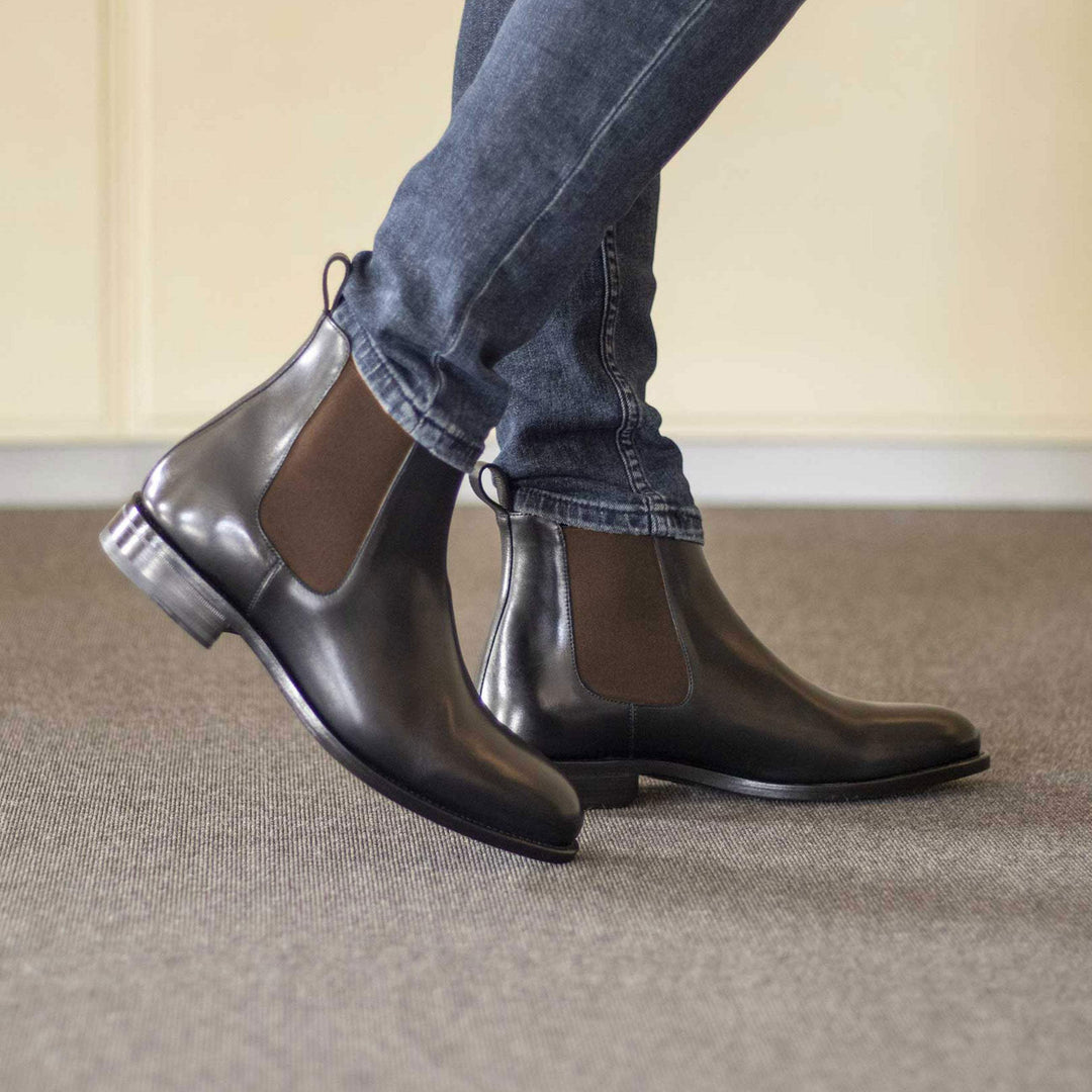 Men's Chelsea Boots Classic Leather Goodyear Welt Black 5027 1- MERRIMIUM--GID-4662-5027