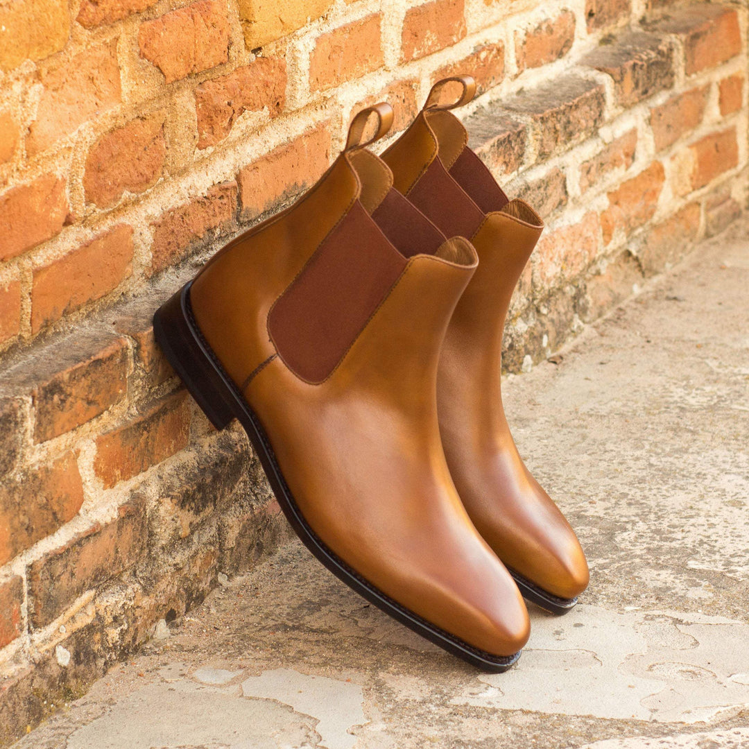 Men's Chelsea Boots Classic Leather Goodyear Welt Brown 3736 1- MERRIMIUM--GID-2628-3736