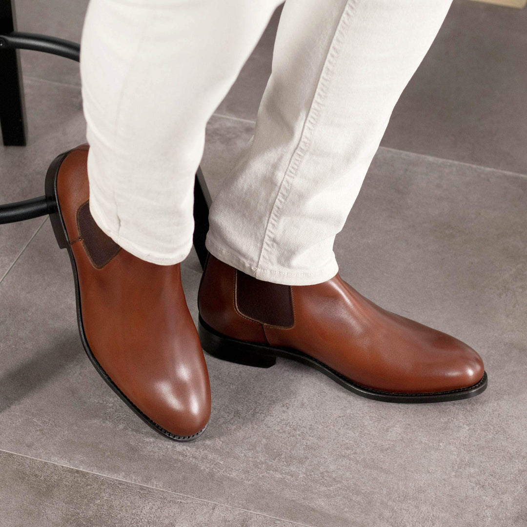 Men's Chelsea Boots Classic Leather Goodyear Welt Brown 5594 1- MERRIMIUM--GID-4662-5594