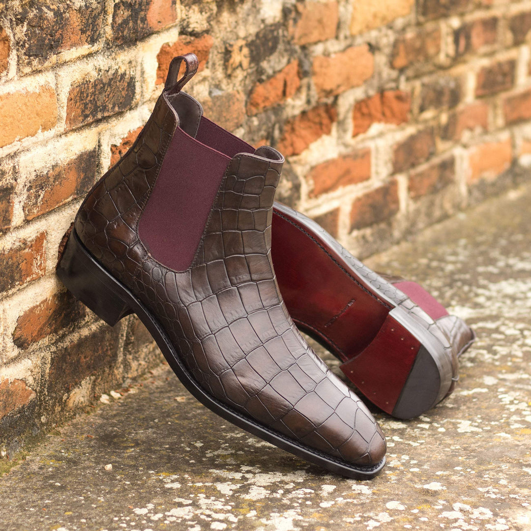 Men's Chelsea Boots Classic Leather Goodyear Welt Brown Burgundy 4739 1- MERRIMIUM--GID-3541-4739