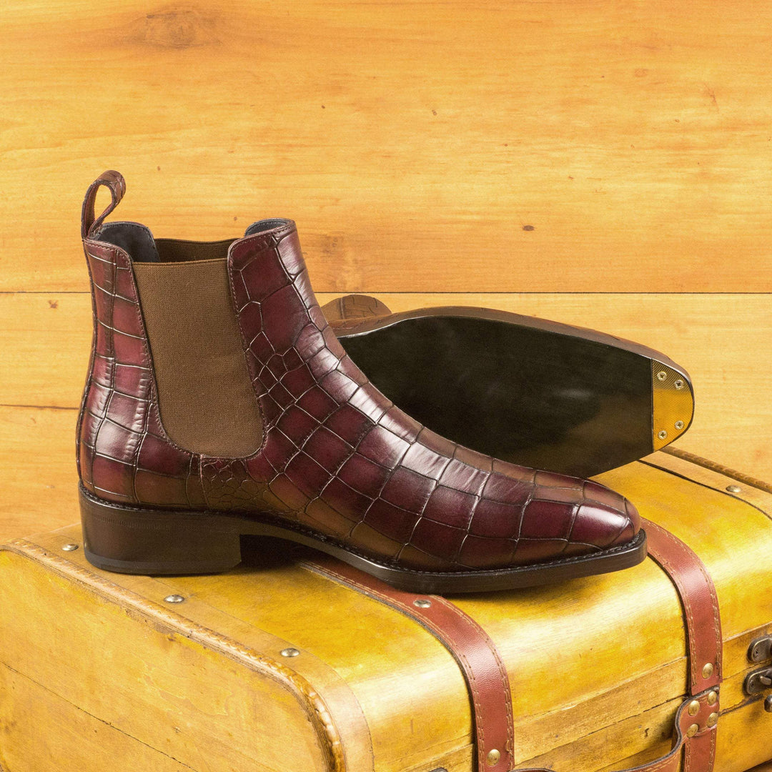Men's Chelsea Boots Classic Leather Goodyear Welt Burgundy 4488 1- MERRIMIUM--GID-2628-4488