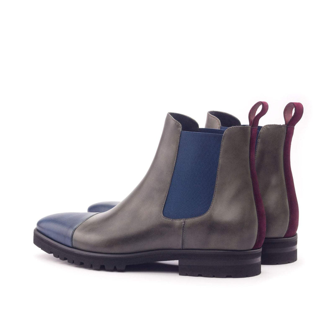 Men's Chelsea Boots Classic Leather Grey Blue 3028 4- MERRIMIUM