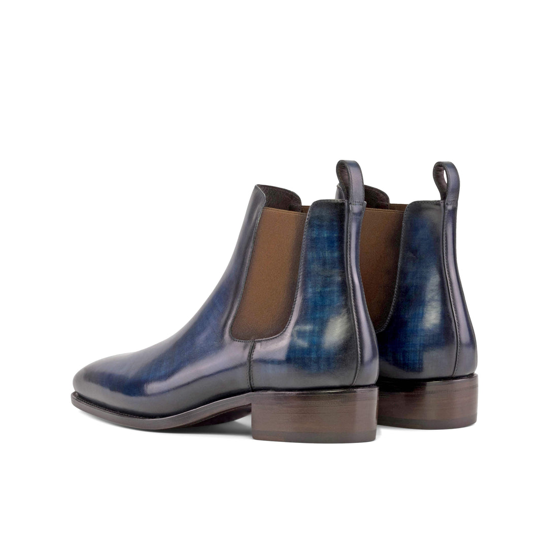 Men's Chelsea Boots Classic Patina Leather Goodyear Welt Blue 5340 4- MERRIMIUM