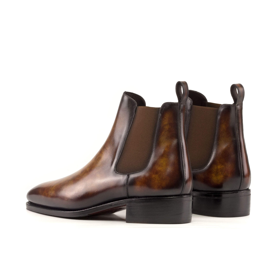 Men's Chelsea Boots Classic Patina Leather Goodyear Welt Burgundy 5465 4- MERRIMIUM