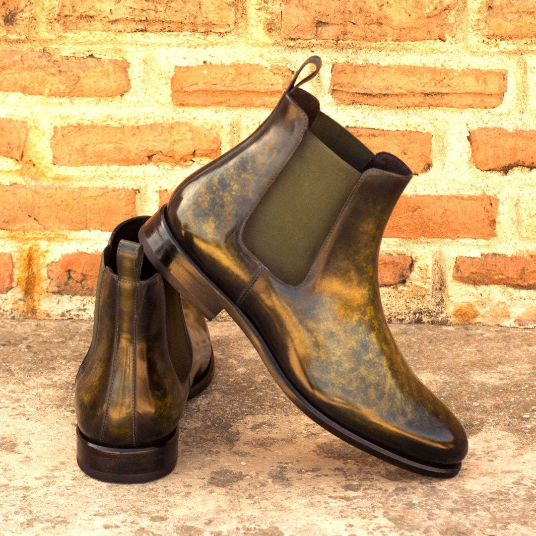 Men's Chelsea Boots Classic Patina Leather Green 3560 1- MERRIMIUM--GID-1639-3560