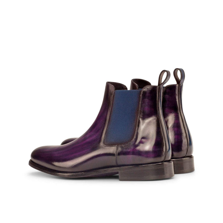 Men's Chelsea Boots Classic Patina Leather Violet Blue 3784 4- MERRIMIUM