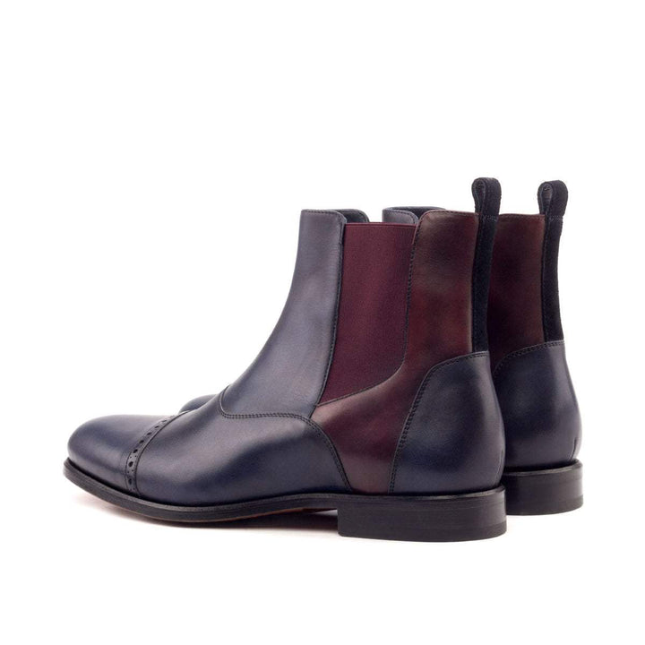 Men's Chelsea Multi Boots Leather Blue Burgundy 2686 4- MERRIMIUM