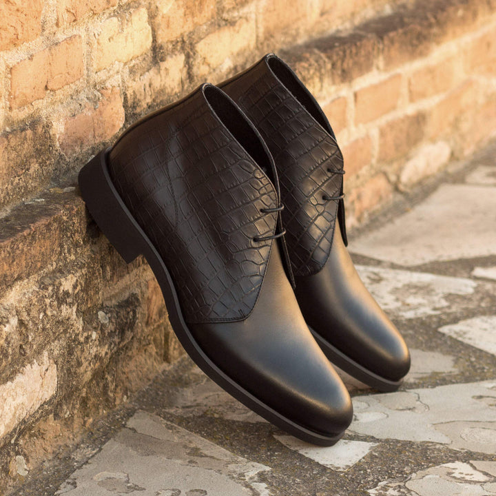 Men's Chukka Boots Leather Black 3212 1- MERRIMIUM--GID-1367-3212
