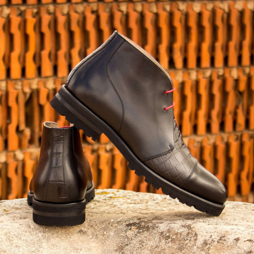 Men's Chukka Boots Leather Black 3453 1- MERRIMIUM--GID-1367-3453