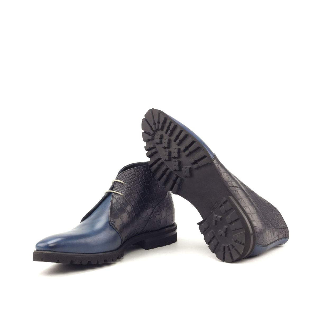 Men's Chukka Boots Leather Black Blue 2842 2- MERRIMIUM