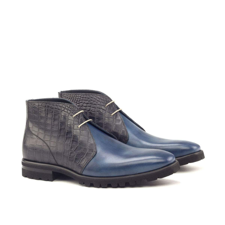 Men's Chukka Boots Leather Black Blue 2842 3- MERRIMIUM
