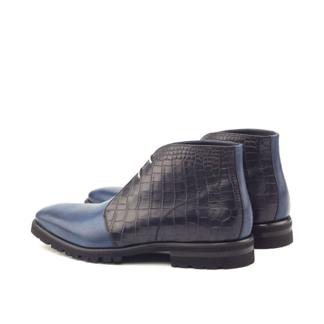 Men's Chukka Boots Leather Black Blue 2842 4- MERRIMIUM
