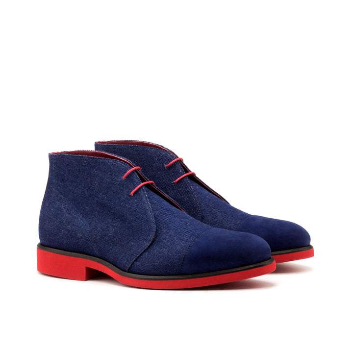 Men's Chukka Boots Leather Blue Red 3582 3- MERRIMIUM
