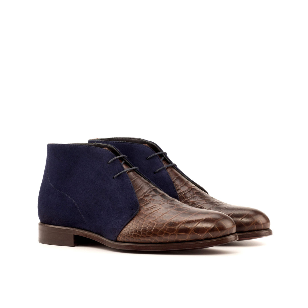 Men's Chukka Boots Leather Brown Blue 3889 3- MERRIMIUM