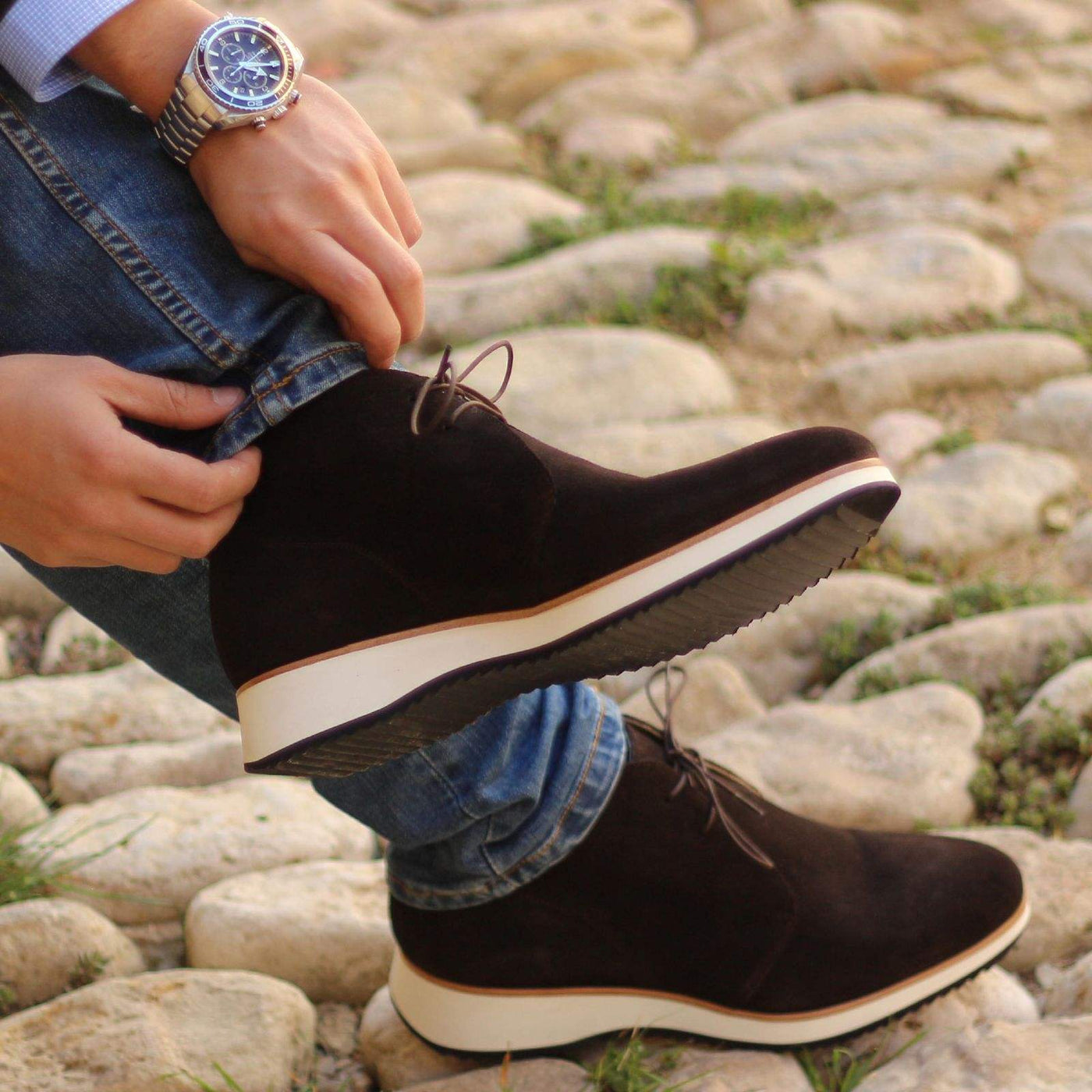 Men's Chukka Boots Leather Dark Brown 2323 1- MERRIMIUM--GID-1367-2323