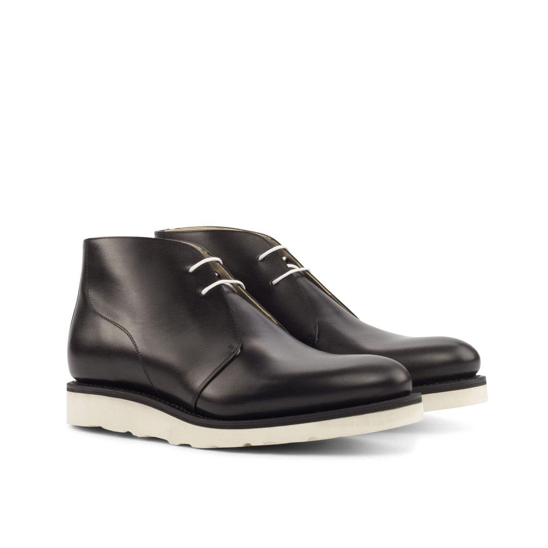 Men's Chukka Boots Leather Goodyear Welt Black 4324 3- MERRIMIUM