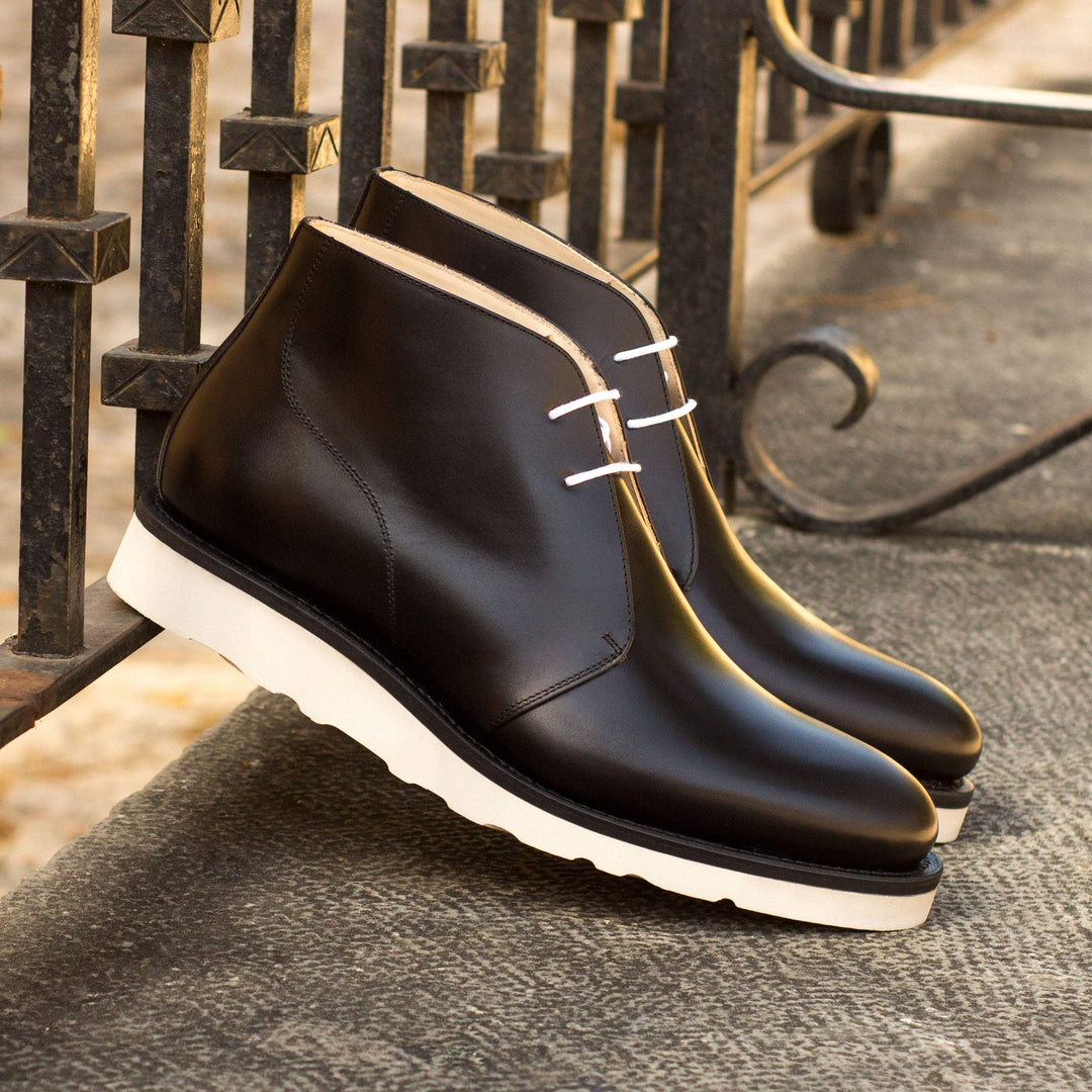 Men's Chukka Boots Leather Goodyear Welt Black 4324 1- MERRIMIUM--GID-2505-4324