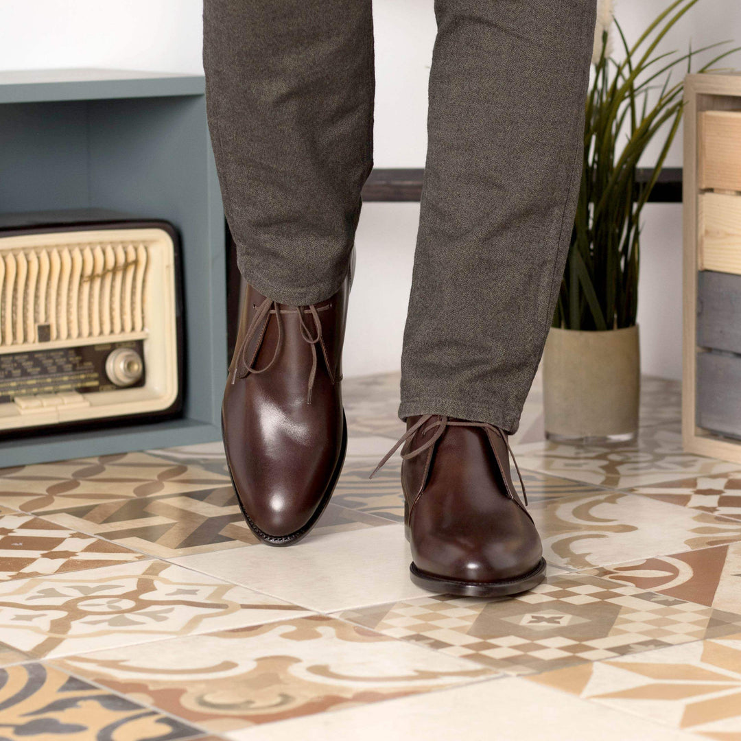 Men's Chukka Boots Leather Goodyear Welt Dark Brown 5600 1- MERRIMIUM--GID-4421-5600