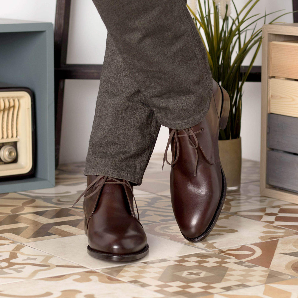 Men's Chukka Boots Leather Goodyear Welt Dark Brown 5600 2- MERRIMIUM