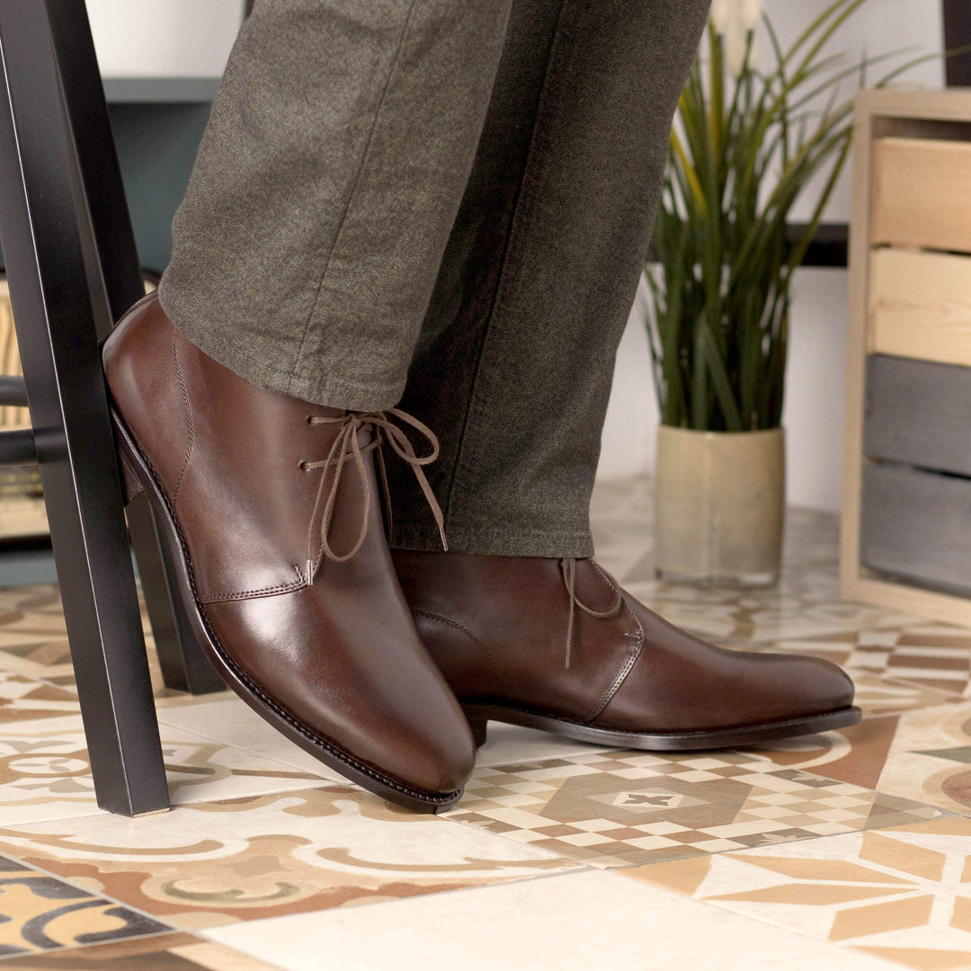 Men's Chukka Boots Leather Goodyear Welt Dark Brown 5600 5- MERRIMIUM