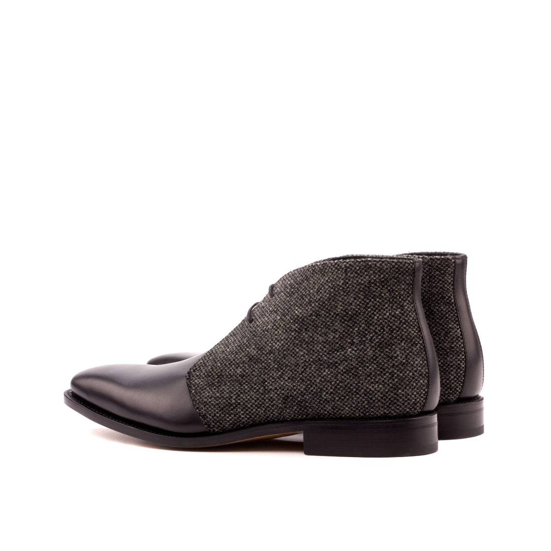 Men's Chukka Boots Leather Goodyear Welt Grey Black 3485 4- MERRIMIUM