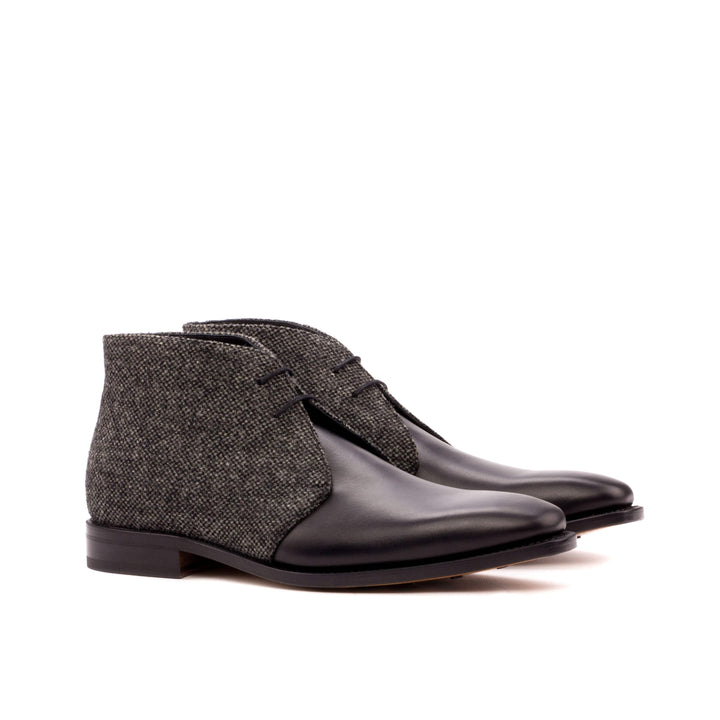 Men's Chukka Boots Leather Goodyear Welt Grey Black 3485 3- MERRIMIUM