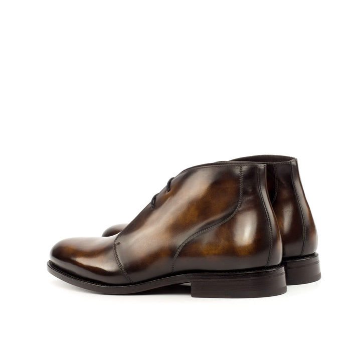 Men's Chukka Boots Patina Leather Goodyear Welt Brown 4398 4- MERRIMIUM