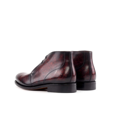 Men's Chukka Boots Patina Leather Goodyear Welt Burgundy 5576 4- MERRIMIUM