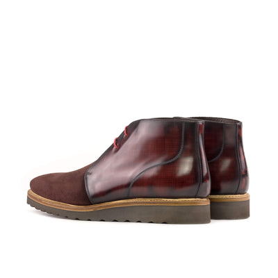 Men's Chukka Boots Patina Leather Goodyear Welt Burgundy Red 5606 4- MERRIMIUM