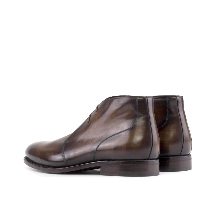 Men's Chukka Boots Patina Leather Goodyear Welt Dark Brown 5632 4- MERRIMIUM