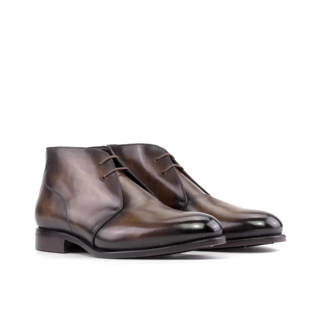 Men's Chukka Boots Patina Leather Goodyear Welt Dark Brown 5632 6- MERRIMIUM