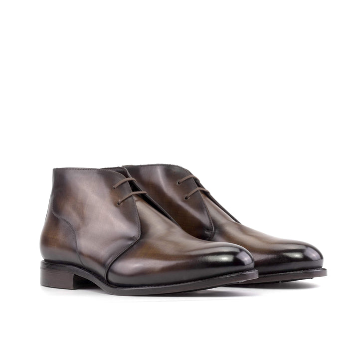 Men's Chukka Boots Patina Leather Goodyear Welt Dark Brown 5632 6- MERRIMIUM