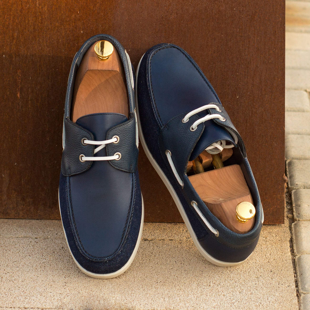 Men's Classic Boat Shoes Leather Blue 3621 1- MERRIMIUM--GID-1409-3621