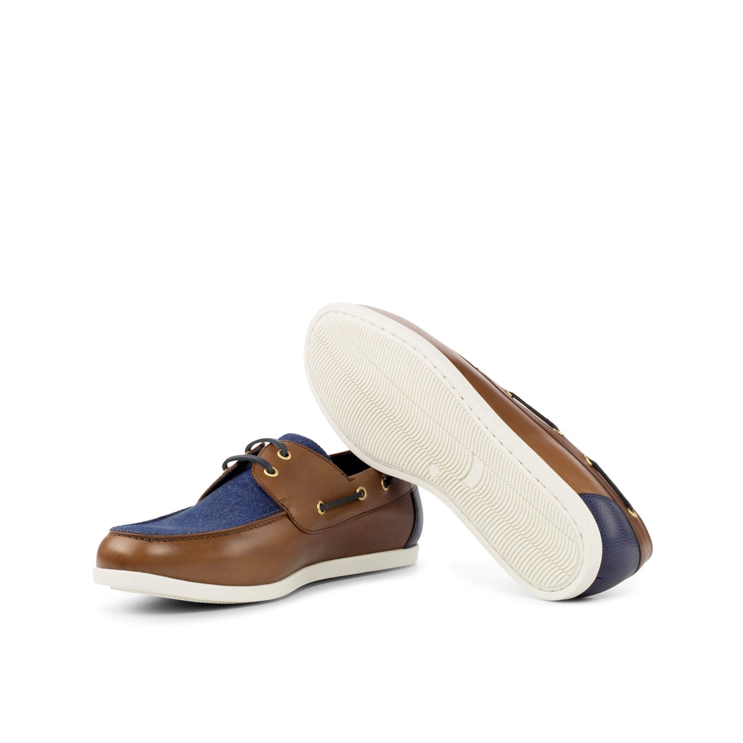 Men's Classic Boat Shoes Leather Blue Brown 4315 5- MERRIMIUM
